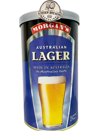 Australian Lager Morgan’s Brewing Co. 1.7kg Malt Extract Brewing Kit Crisp & bold in flavour with a refreshing clean head & golden colour, a perfect Aussie beer.  Made in Australia to Australia's taste.