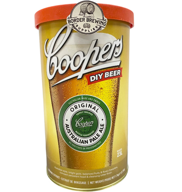 Australian Pale Ale Coopers 1.7kg DIY Malt Extract Brewing Kit Due to popular demand Coopers master brewers have developed a beer concentrate in the style of the famous Coopers Original Pale Ale which is considered an Australian icon.  The finest 2-row barley, hops and specially selected yeast combine to produce a beer with fruity & floral characters, balanced with a crisp bitterness and compelling flavour perfect for every occasion.  A specifically selected 7g Coopers Yeast.