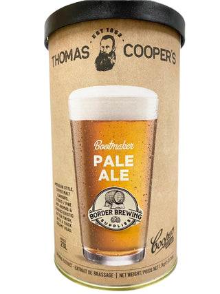 BOOTMAKER Pale Ale. Thomas Coopers Craft Series. DIY Malt Extract Brewing Kit. American-style Pale Ale. It has a rich Amber colour, Toffee malt flavours, Citrus & Pine hop aromas, a refreshing bitter finish & thick creamy head.