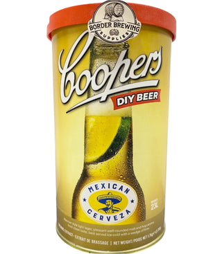 Mexican Cerveza Coopers International 1.7kg DIY Malt Extract Brewing Kit Emulates the style of the finest quality beers exported from Mexico. This premium beer is light in style with a fresh clean taste, ideally served ice-cold with a wedge of lime or lemon.  Mexico is known for its arid lands, dusty conditions and oppressive heat. So it’s not surprising that the people of Mexico are expert at quenching a thirst. Corona