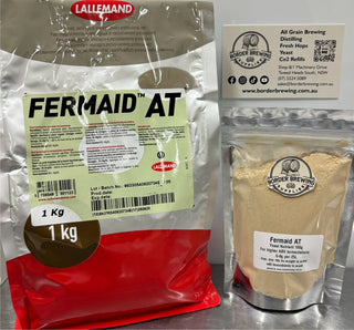 Fermaid AT Lallemand 100g A special complex yeast nutrient suitable for higher ABV alcohol fermentation. Used as an yeast nutrient for all alcohol Washes, Cider, Mead, Wines & Beer making. Use in place of any recipe that calls for DAP. FERMAID-AT reduces the occurrence of sluggish & stuck fermentations. Also helps the maximum cell density get through the stationary phase & complete alcohol fermentation as quickly and as efficiently as possible especially under limiting available nitrogen conditions.
