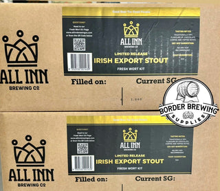 Irish Export Stout
Fresh Wort Kit
All Inn Brewing Co
Limited Release
Traditionally dry, flavours of chocolate, coffee and toffee notes.