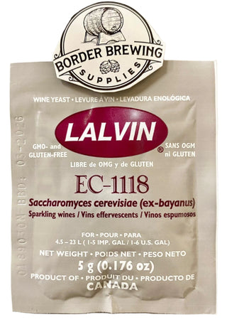 Lalvin EC-1118 Champagne Yeast Lallemand. Sparkling wine base and Prise de Mousse. Useful for a wide range of applications, including wine and fruit cider fermentations