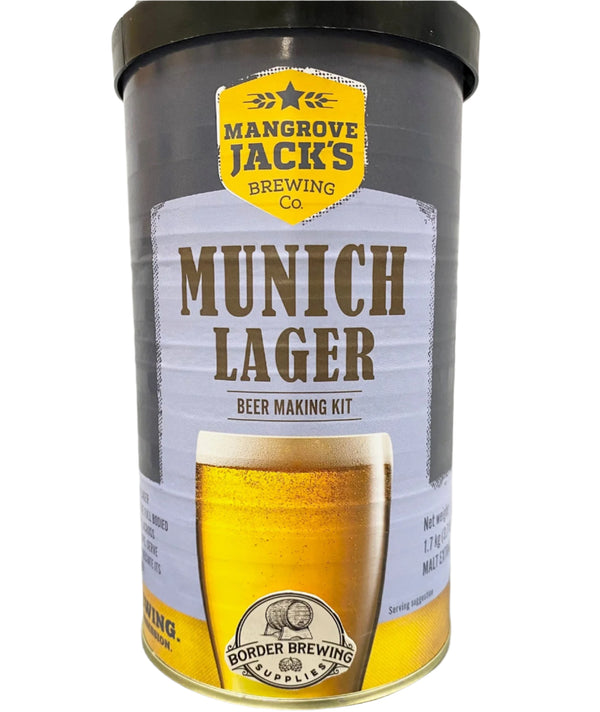 Munich Lager Mangrove Jack's International 1.7kg Malt Extract Brewing Kit A light, hoppy lager modelled on the full bodied beer available across mainland Europe. Served chilled to appreciate its rich character.  In the style of Weihenstephaner Original or Hofbräu Original.