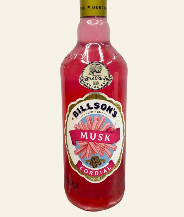 Musk Billson's 700ml Cordial Jazz up your Vodka or mix in a cocktail.  Billson's Musk Cordial is sure to make any drink pop! Brewed with Billson's pure alpine spring water, Billson's syrups are easily enjoyed with still or sparkling water. They also work as the star ingredient in your amazing cocktail or cooking creation.