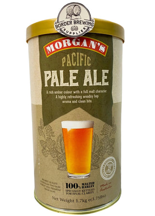 Pacific Pale Ale Morgan’s Brewing Co. 1.7kg Malt Extract Brewing Kit A classic American West Coast craft style beer.  It's definitely the real deal, with a refreshing woodsy hop aroma backed up by a crisp clean bite.  Rich amber colour / Full malt character / Refreshing hop aroma  Colour – 10 EBC* / Bitterness – 24 IBU*  We recommend dry hopping your hand crafted Pacific Pale Ale with your favourite aroma hop.