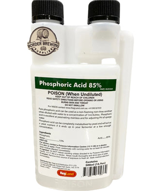 Phosphoric Acid 85% No Rinse 500ml Low Foam Sanitiser. Phosphoric acid is also an excellent chemical to use when passivating stainless steel.  This formula is also great at adjusting the pH of Sparge water and your Mash pH. If you prefer to use the traditional pH adjusting ingredients we would suggest Acidulated Malt or our Lactic Acid 88%.  Phosphoric acid can also be completely metabilised by yeast and will also act as a yeast nutrient if it ends up in your fermenter.