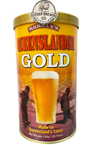 Queenslander GOLD Morgan’s Brewing Co. 1.7kg Malt Extract Brewing Kit Made in Queensland to match Queensland s favourite GOLD style beer, clean to taste light in colour and complimented with our unique blend of Australian grown hops.