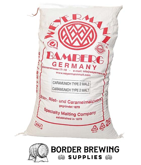 Caramunich T2 Weyermann Substitutes: Medium Crystal  Made from the finest German quality brewing barley. Due to our special caramelization process, a complete caramelization within the grain is achieved. This malt is perfect for amber to dark copper colored beers and intensifies the malt body.