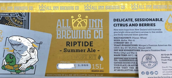 All Inn Brewing Fresh Wort Kit Riptide Summer Ale Beer Home Brew Keg Kegerator 