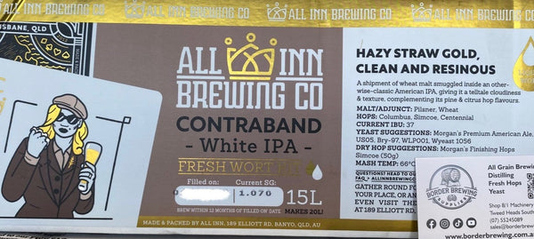 All Inn Brewing Fresh Wort Kit Contraband White IPA Beer Home Brew Keg Kegerator 